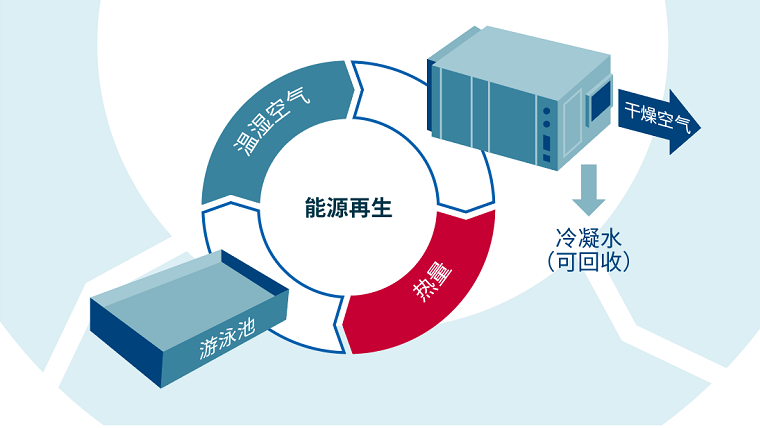 別墅泳池專用熱泵型除濕機(jī)原理圖